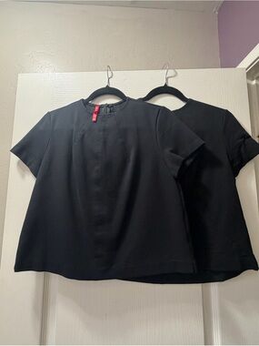 2  Spanx Black Short Sleeve Top